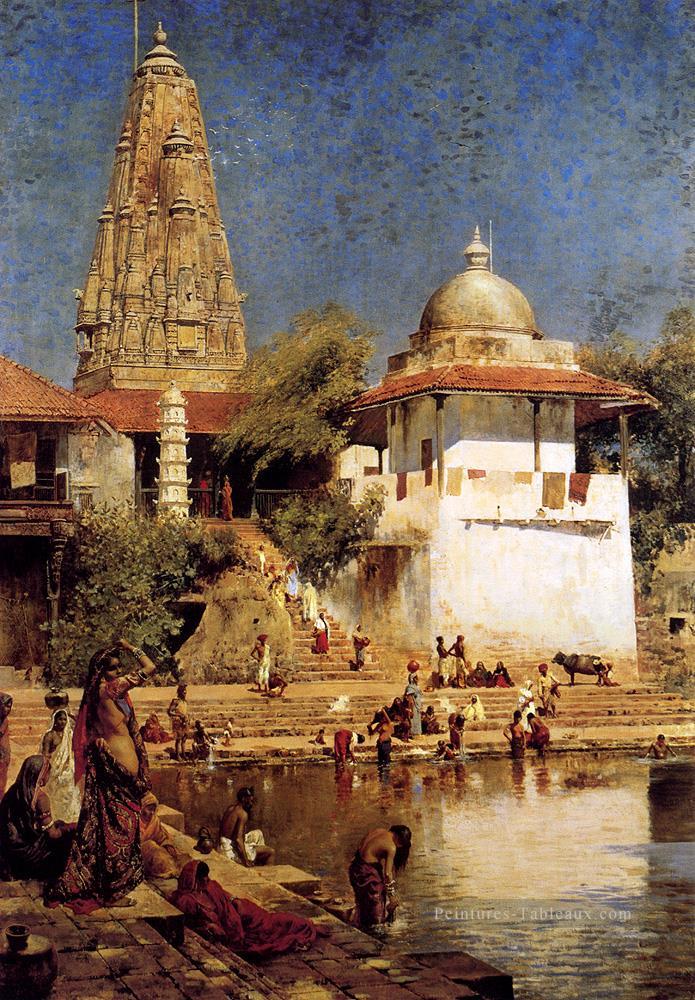 Le temple et le char de Walkeshwar à Bombay Persique Egyptien Indien Edwin Lord Weeks Peintures à l'huile